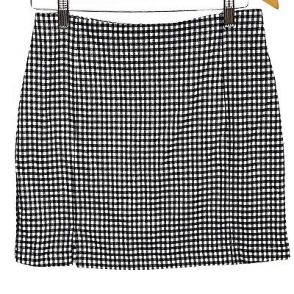 Eyeshadow New Black White Gingham Front Slits Pencil Mini Skirt Sz 00